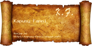 Kapusy Fanni névjegykártya