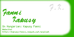 fanni kapusy business card